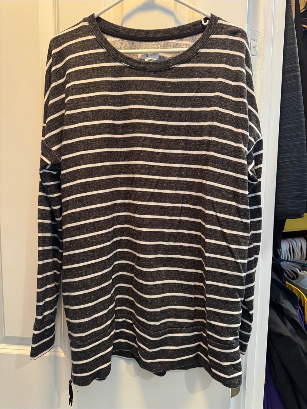 Lou & Grey Black & White Striped Long-Sleeve Shirt
